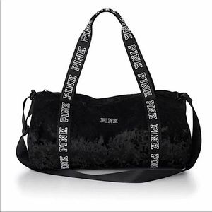 Victoria’s Secret PINK Black Velvet Sports Duffle Bag